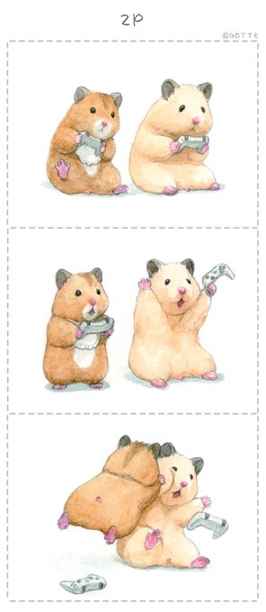 ハムスターの助六とジロ まとめ 」GOTTE🐹HamsterPainterの漫画