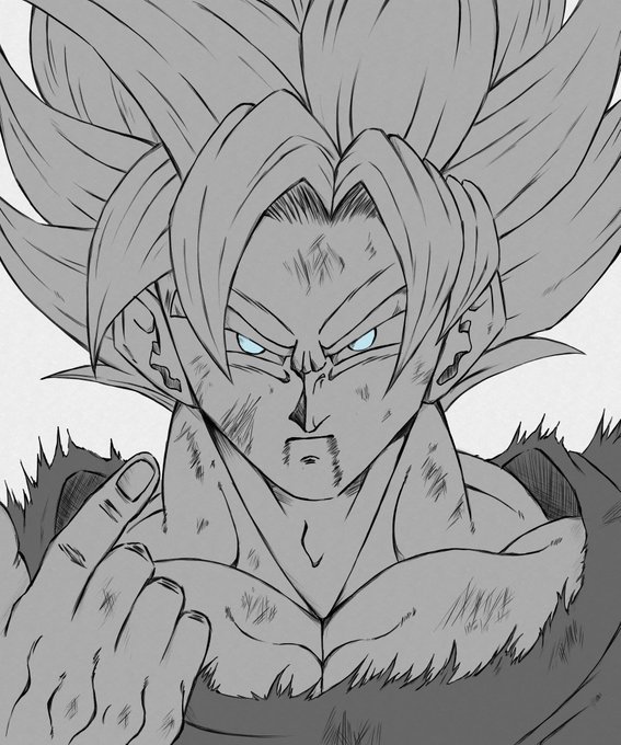 ドラゴンボール ベジット モノクロ-